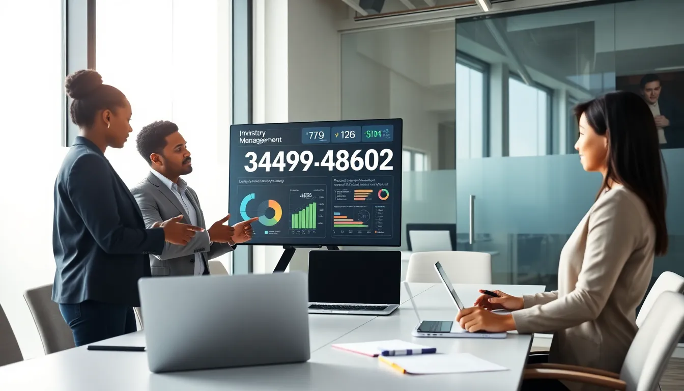 diverse team discussing logistics data in a modern office setting.